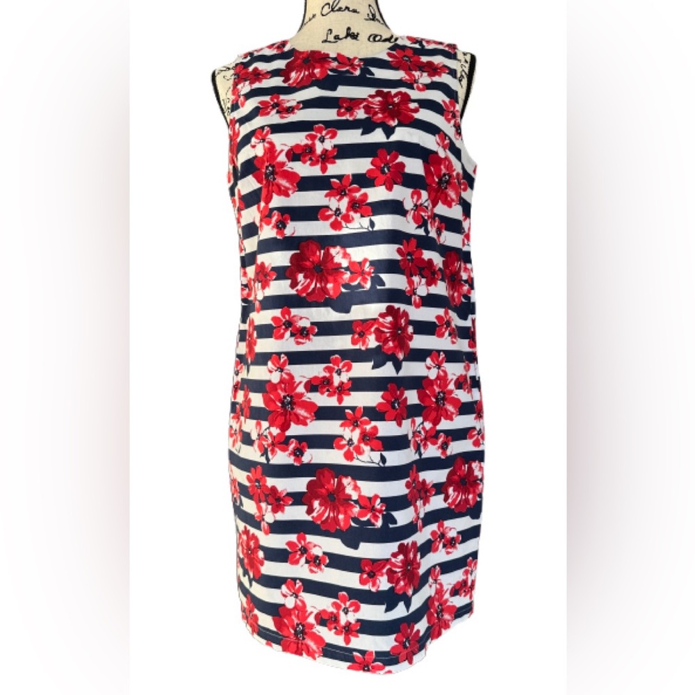 Tabitha Webb.Floral Striped Sleeveless Dress. Size UK 10, US 6